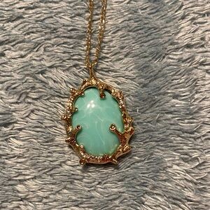 Lilly Pulitzer Gold and Aqua Pendant Necklace